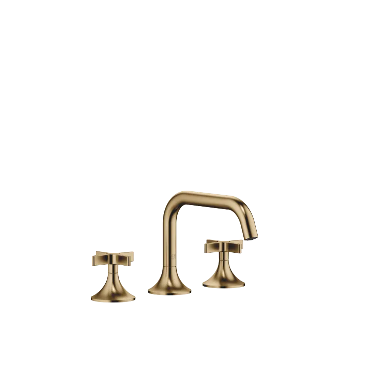 VAIA Three-hole basin mixer with pop-up waste - Brushed Dark Brass - 20 705 809-39 0010
