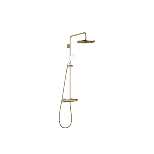 Showerpipe with shower thermostat without hand shower 300 mm - Brushed Dark Brass (PVD) - 34 465 979-39 0070
