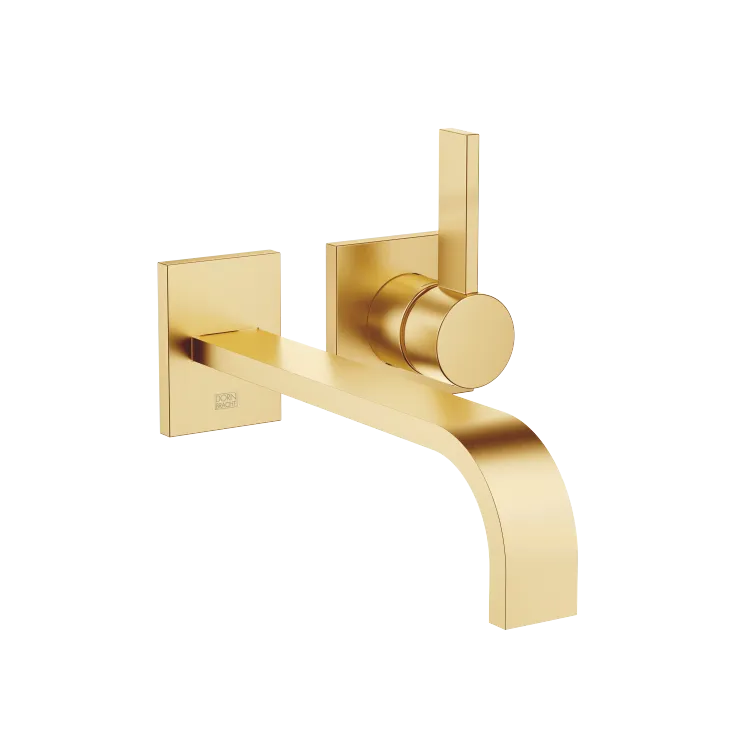 MEM Wall-mounted single-lever basin mixer without pop-up waste - Brushed Durabrass (23kt Gold) - 36 862 782-28