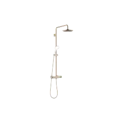 Showerpipe con termostato de ducha sin ducha de mano FlowReduce - Light Gold cepillado (PVD) - 34 459 979-27