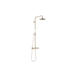 Showerpipe with shower thermostat without hand shower FlowReduce - Brushed Light Gold - 34 459 979-27