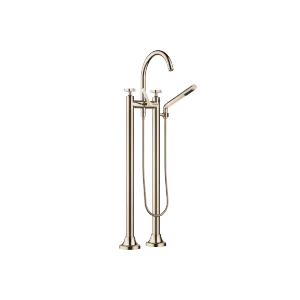 VAIA Two-hole bath mixer for free-standing assembly with hand shower set - Champagne (22kt Gold) - 25 943 809-47