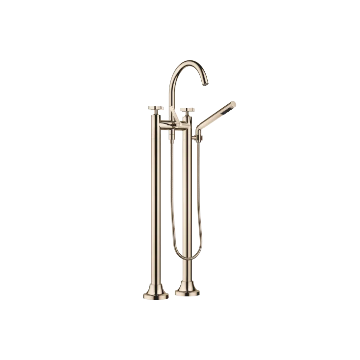 VAIA Two-hole bath mixer for free-standing assembly with hand shower set - Champagne (22kt Gold) - 25 943 809-47