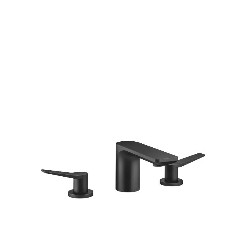 LISSÉ Matte Black Washstand faucets: Three-hole basin mixer with pop-up ...