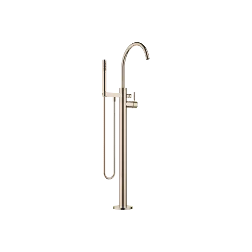 Single-lever tub mixer with stand pipe for freestanding installation with hand shower set - Champagne (22kt Gold) - 25 863 661-47