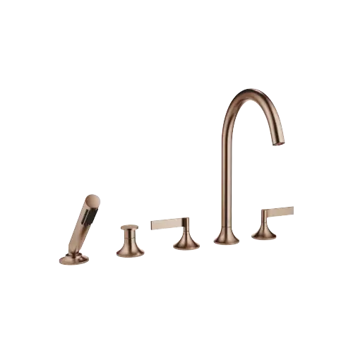VAIA Five-hole bath mixer for deck mounting with diverter - Brushed Bronze (PVD) - 27 522 819-42 0050