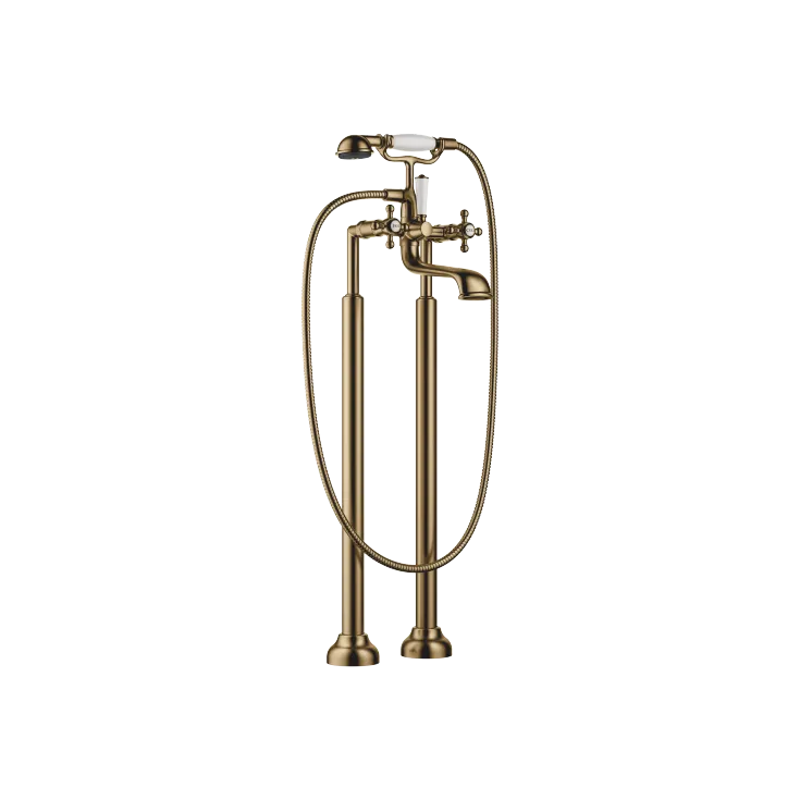 MADISON Two-hole bath mixer for free-standing assembly with hand shower set - Brushed Dark Brass - 25 943 360-39 0050