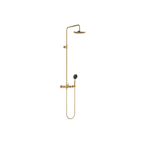 TARA Showerpipe Application with shower mixer 220 mm - Brushed Durabrass (23kt Gold) - Set containing 2 articles