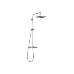 Showerpipe mit Brause-Thermostat ohne Handbrause FlowReduce 300 x 240 mm - Dark Platinum gebürstet - 34 463 980-99