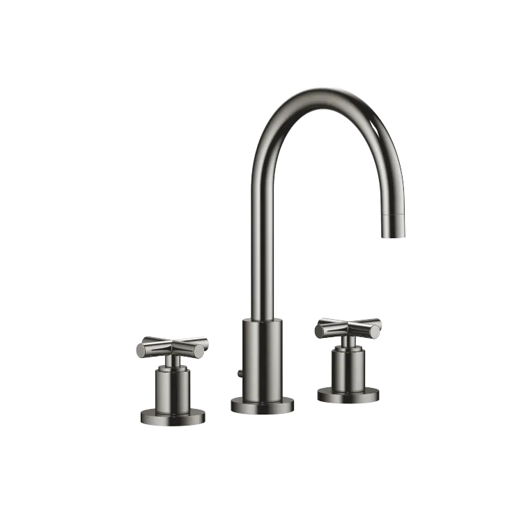 TARA Mélangeur lavabo à 3 trous avec garniture d'écoulement - Dark Chrome - 20 713 892-19