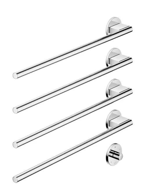 Towel warmer , 4-fold , projection left , with control element - Matte Black - Set containing 2 articles