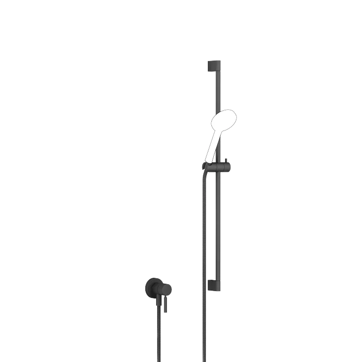 Batería monomando empotrada con conexión integrada de ducha con juego de ducha sin ducha de mano - Negro mate - 36 013 660-33