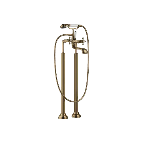 MADISON Two-hole bath mixer for free-standing assembly with hand shower set - Brushed Dark Brass (PVD) - 25 943 360-39