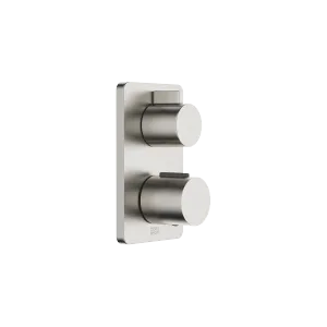 LULU Thermostat à encastrer avec réglage de débit et robinet d'arrêt intégré - Platine brossé - 36 425 710-06