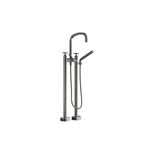 Two-hole bath mixer for free-standing assembly with hand shower set - 25 943 424-19
