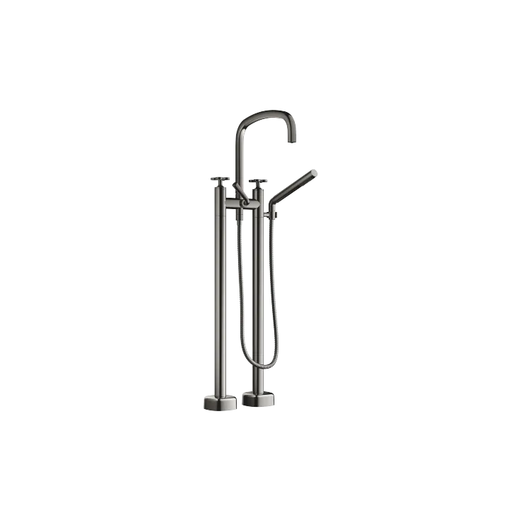 Two-hole bath mixer for free-standing assembly with hand shower set - 25 943 424-19