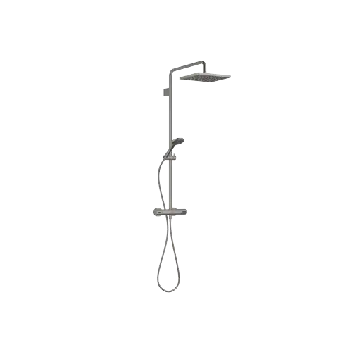 Showerpipe Application with shower thermostat 300 x 240 mm - Brushed Dark Platinum - Set containing 1 articles
