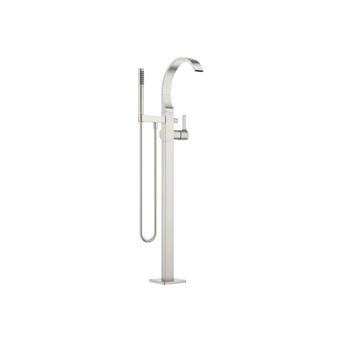 CYO Single-lever bath mixer with stand pipe for free-standing assembly with hand shower set - Brushed Platinum - 25 863 811-06