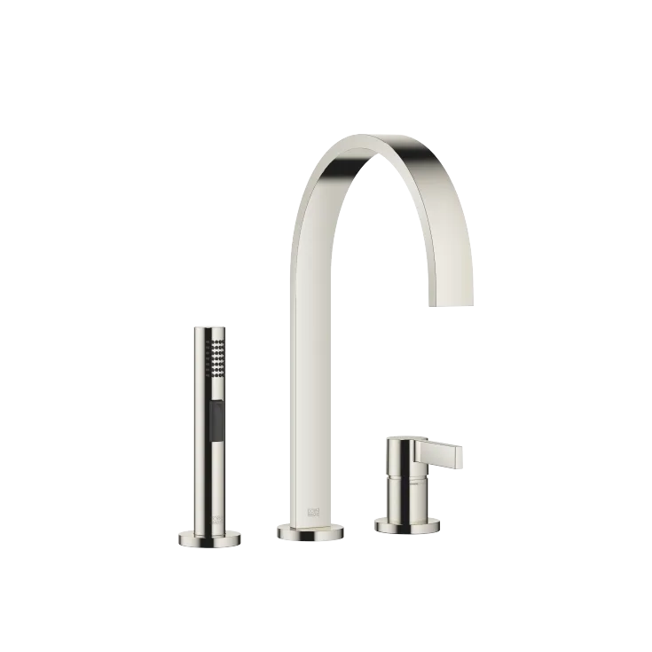 MEM Two-hole mixer with individual flanges with side spray set - Platinum - Set containing 2 articles
