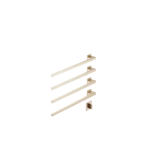 Towel warmer , 4-fold , projection left , with control element - Brushed Champagne (22kt Gold) - Set containing 2 articles