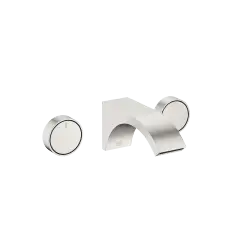 CYO Wall-mounted three-hole lavatory mixer without drain - Brushed Platinum - Set containing 2 articles
