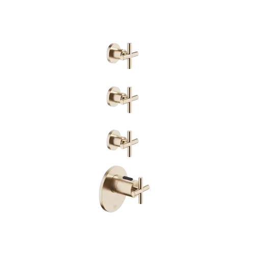 TARA xTOOL Thermostat module with 3 valves - Brushed Champagne (22kt Gold) - Set containing 4 articles