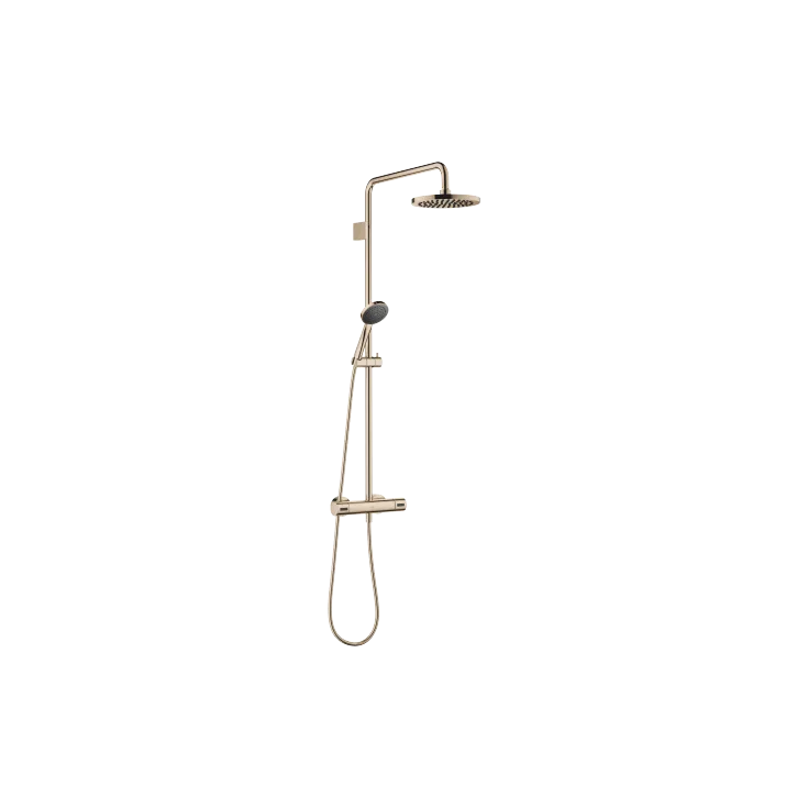 Showerpipe with shower thermostat - Light Gold - Set containing 2 articles
