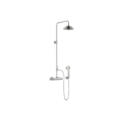 MADISON Shower Pipe mit Brause-Thermostat - Platin gebürstet - Set aus 3 Artikeln