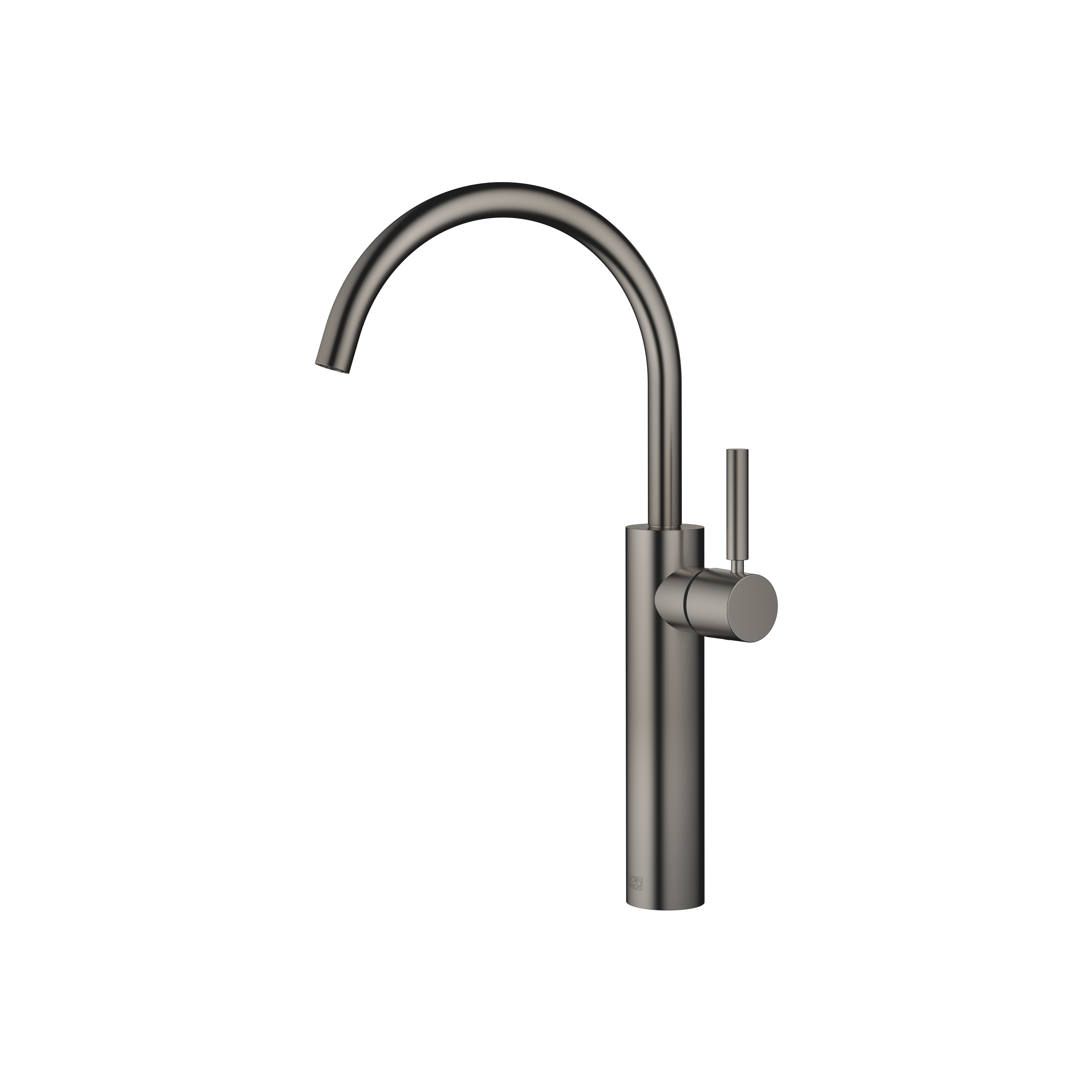 META Brushed Dark Platinum : Single-lever basin mixer with raised base ...