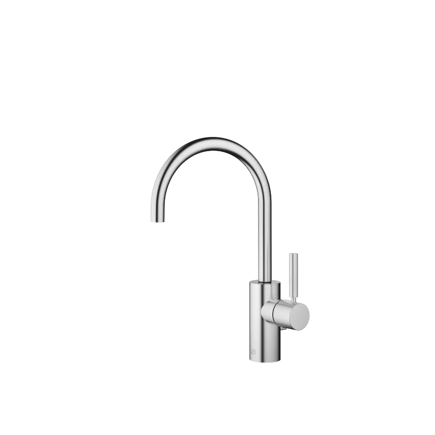 Meta Brushed Chrome Washbasin Faucets Single Lever Lavatory Mixer With Drain