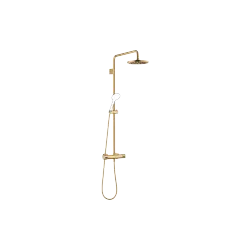 Showerpipe with shower thermostat without hand shower - Brushed Durabrass (23kt Gold) - 34 459 979-28 0010