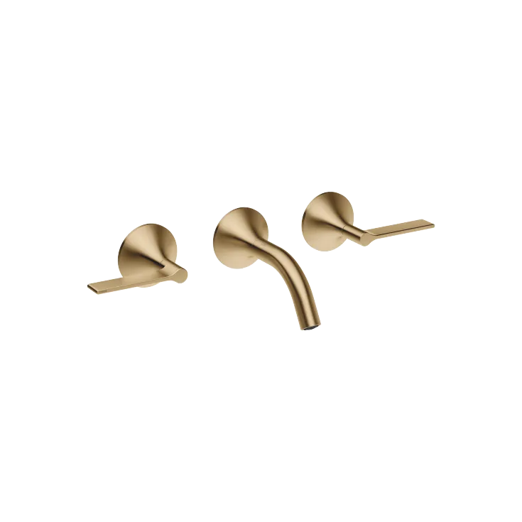 VAIA Wall-mounted basin mixer without pop-up waste - Brushed Dark Brass - 36 702 819-39