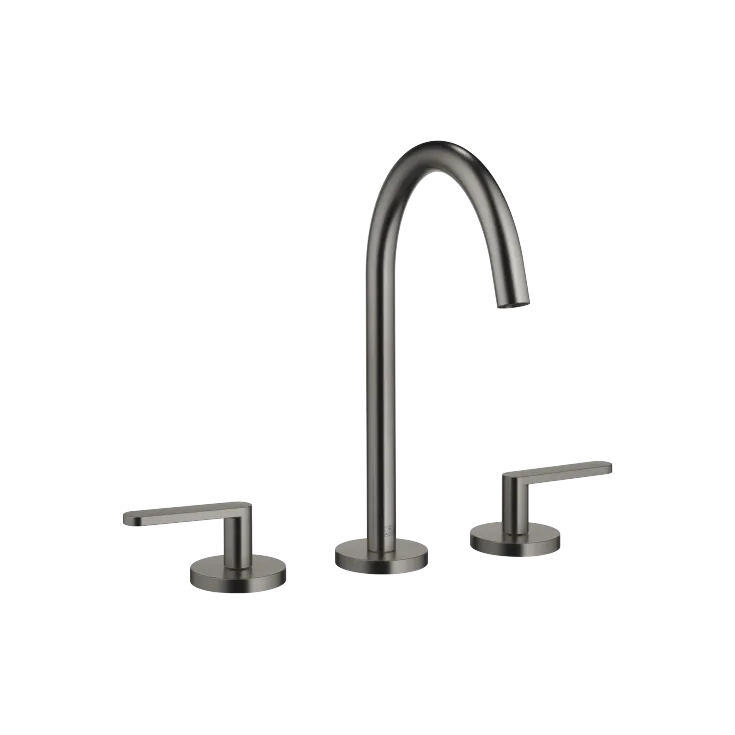 META Mélangeur lavabo à 3 trous avec garniture d'écoulement - Dark Platinum brossé - 20 713 661-99