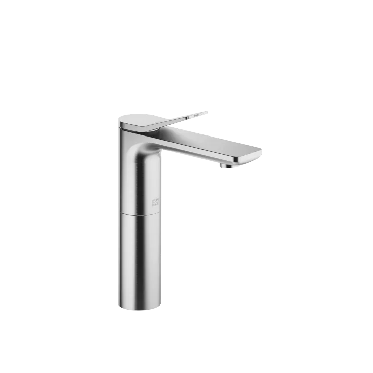 LISSÉ Single-lever basin mixer with raised base without pop-up waste - Brushed Chrome - 33 526 845-93