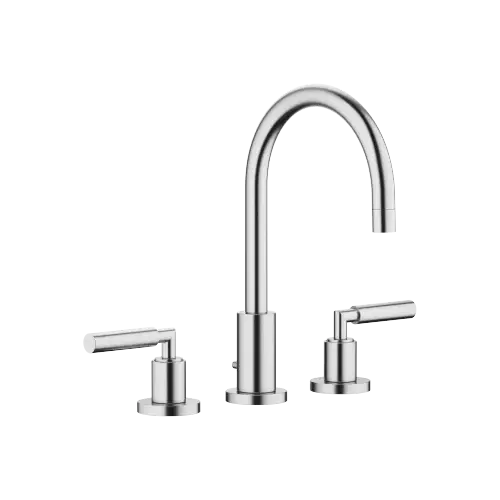 TARA Batteria tre fori lavabo con piletta - Cromo spazzolato - 20 713 882-93