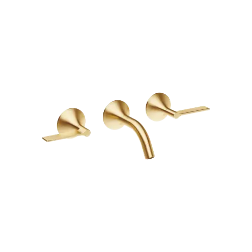 VAIA Wall-mounted basin mixer without pop-up waste - Brushed Durabrass (23kt Gold) - 36 702 819-28