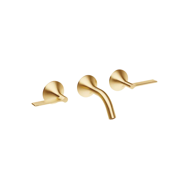 VAIA Wall-mounted basin mixer without pop-up waste - Brushed Durabrass (23kt Gold) - 36 702 819-28