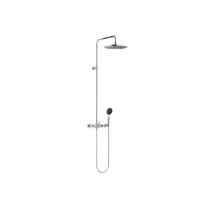 TARA Shower pipe with shower mixer 300 mm - Brushed Platinum - Set containing 2 articles