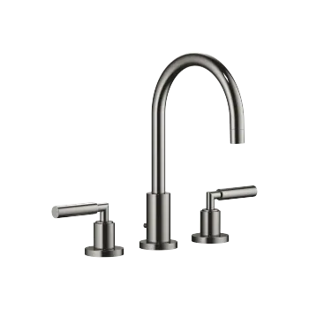 TARA Dark Chrome Washstand faucets: Three-hole basin mixer with pop-up waste
