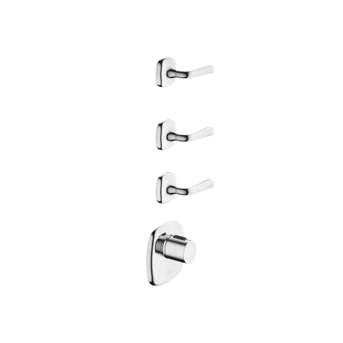 COYA xTOOL Thermostatmodul mit 3 Ventilen - Chrom - Set aus 4 Artikeln