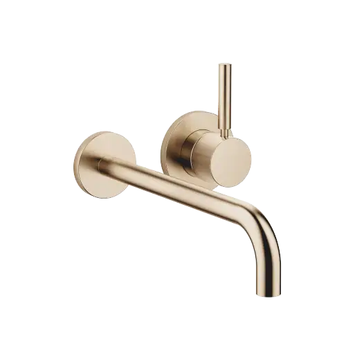 META Wall-mounted single-lever basin mixer with individual rosettes - Brushed Light Gold (PVD) - 36 863 660-27