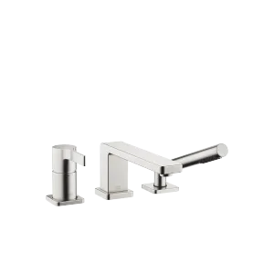 LULU Three-hole single-lever bath mixer for bath rim or tile edge installation - Brushed Platinum - 27 412 710-06
