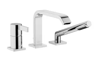 IMO Three-hole single-lever bath mixer for bath rim or tile edge installation - Brushed Light Gold (PVD) - 27 412 670-27