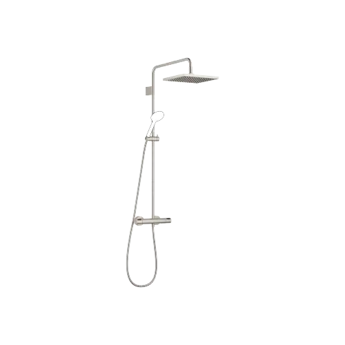 Showerpipe with shower thermostat without hand shower 300 x 240 mm - Brushed Platinum - 34 464 980-06 0010