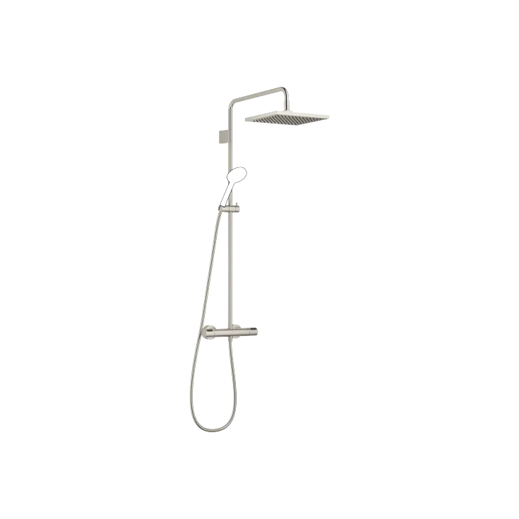 Shower pipe with shower thermostat without hand shower - Brushed Platinum - 34 464 980-06 0010