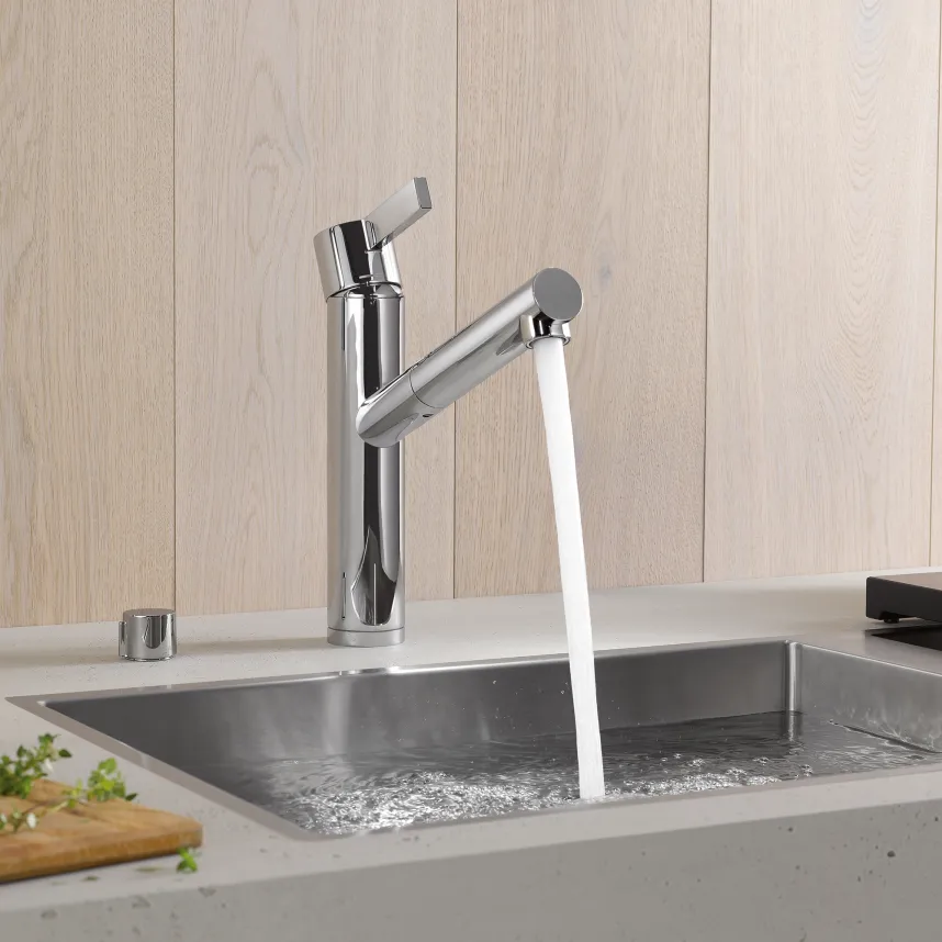 ENO Chrome Kitchen faucets Single lever mixer Pull out
