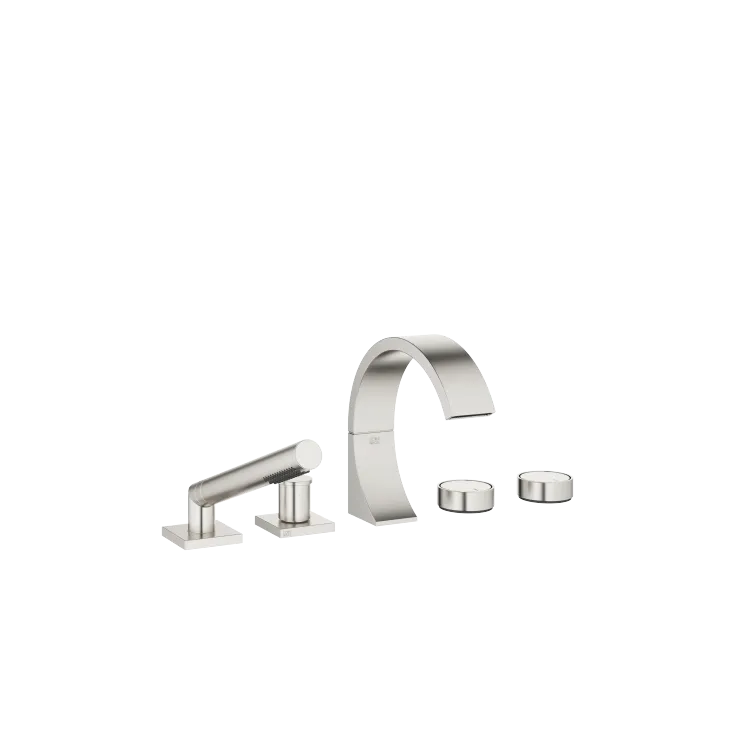 CYO Five-hole bath mixer for bath rim or tile edge installation - Brushed Platinum - Set containing 2 articles