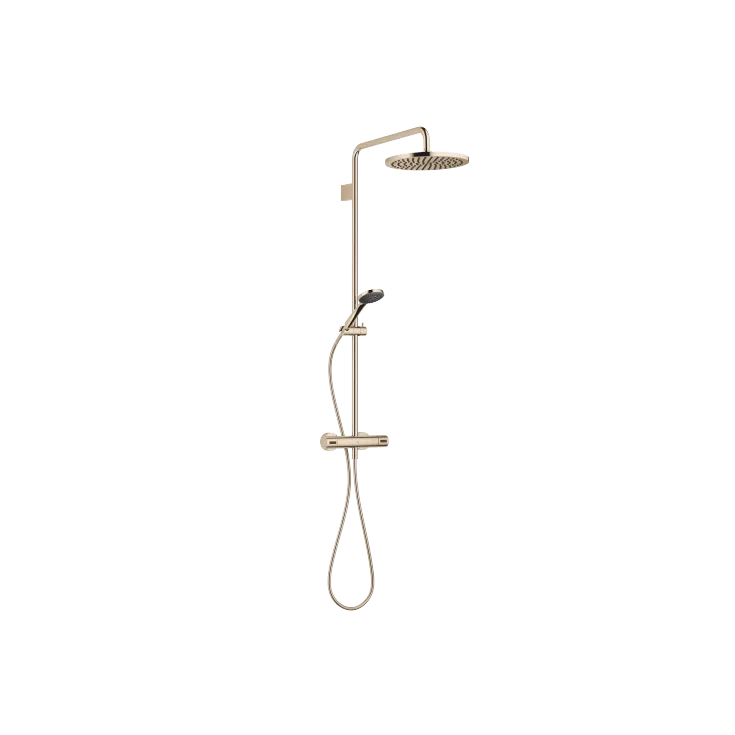 Showerpipe with shower thermostat - Champagne (22kt Gold) - Set containing 2 articles