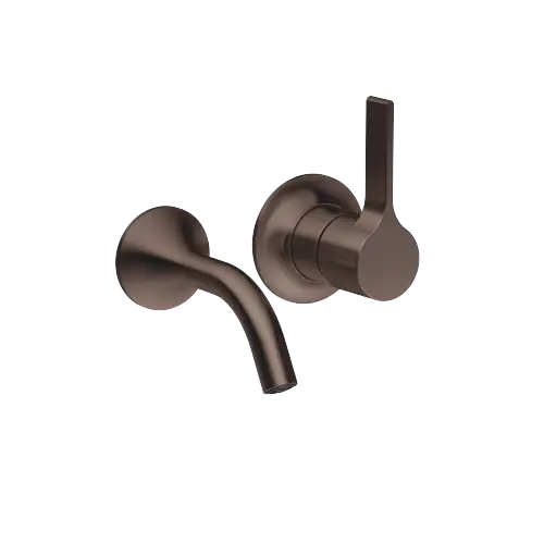 VAIA Wall-mounted single-lever basin mixer without pop-up waste - Brushed Dark Bronze (PVD) - 36 867 809-43