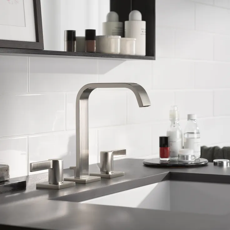 IMO Three-hole basin mixer with pop-up waste - Brushed Platinum - 20 713 670-06